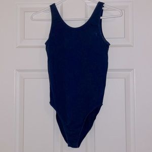 2/$90 Mondor Navy Blue Bodysuit Cotton/Spandex Dance Women’s Medium